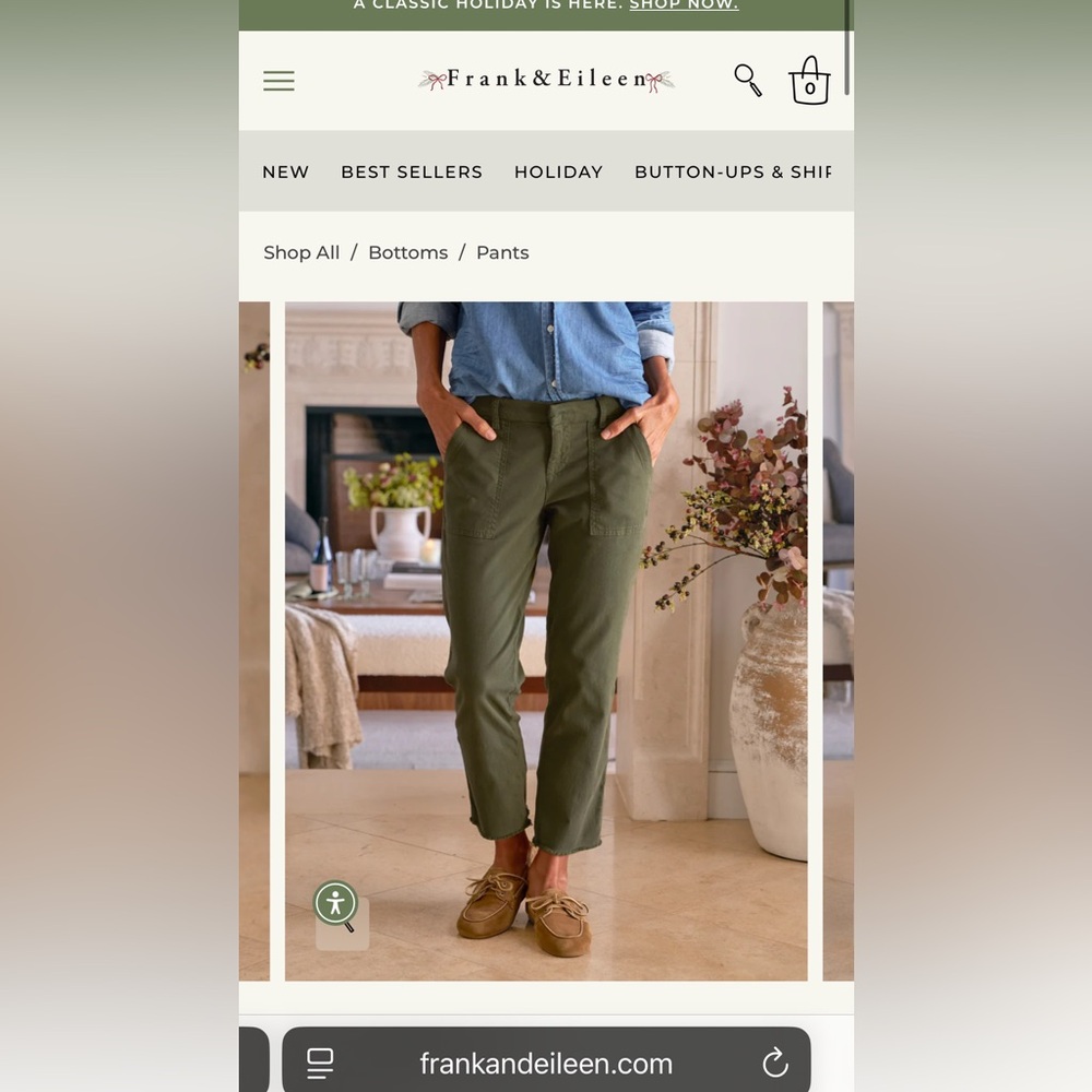 Frank & Eileen Blackrock Utility Pant - Army green